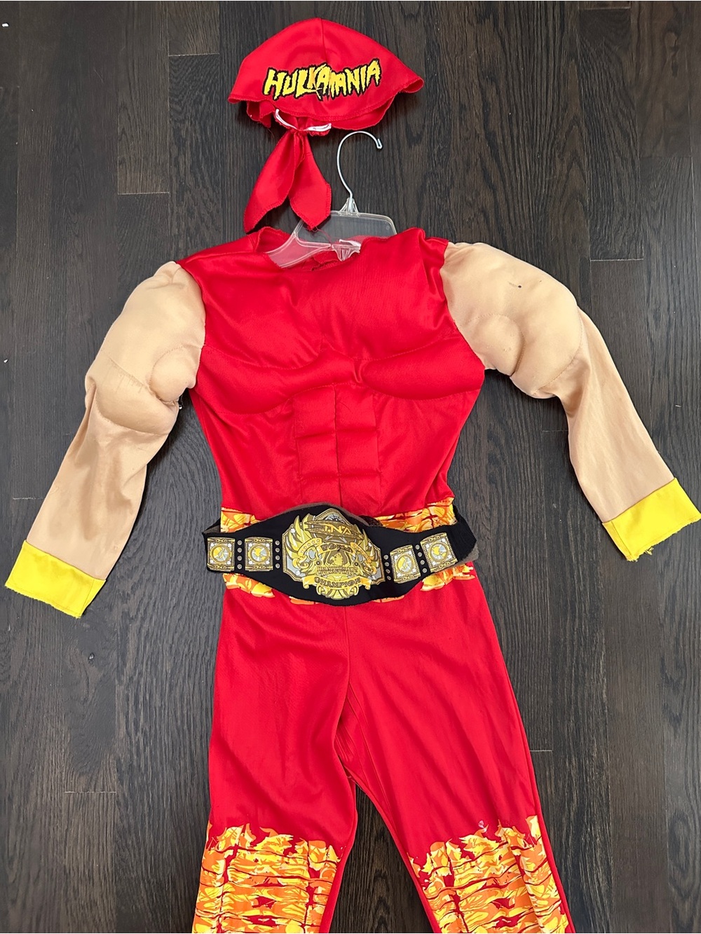 Hulkamania Red Wrestler Kids Costume with Championship Belt